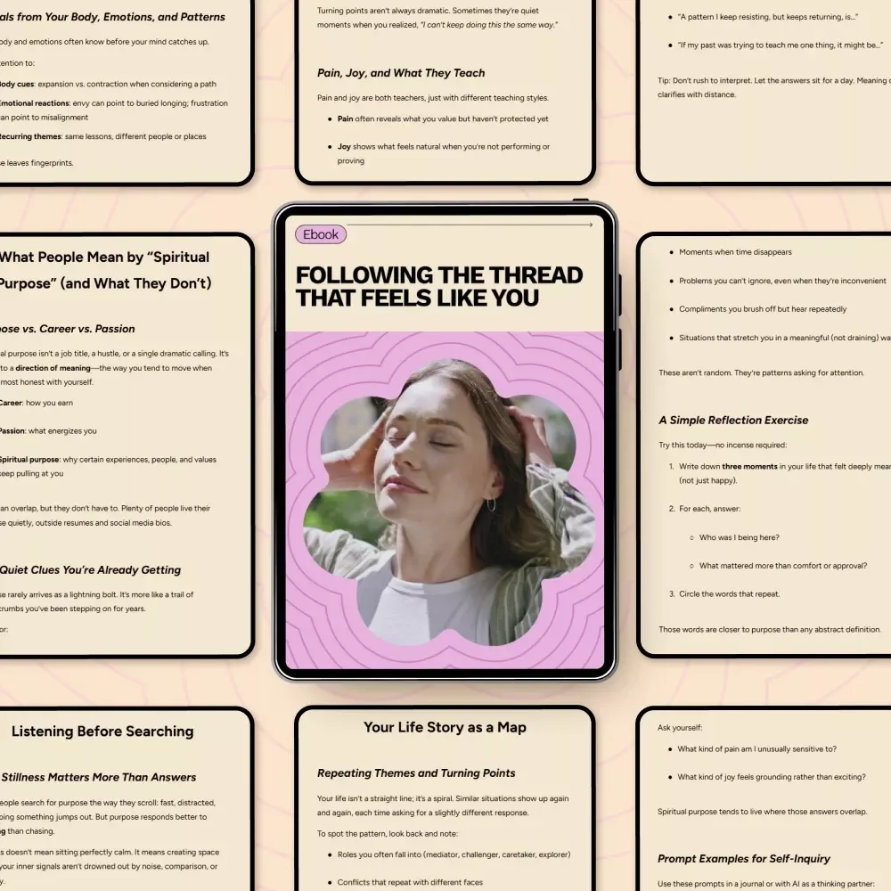 Following the Thread That Feels Like You | eBook Guide on How to Find Your Spiritual Purpose | Self-Reflection, Values, Meaning, and Everyday Alignment
