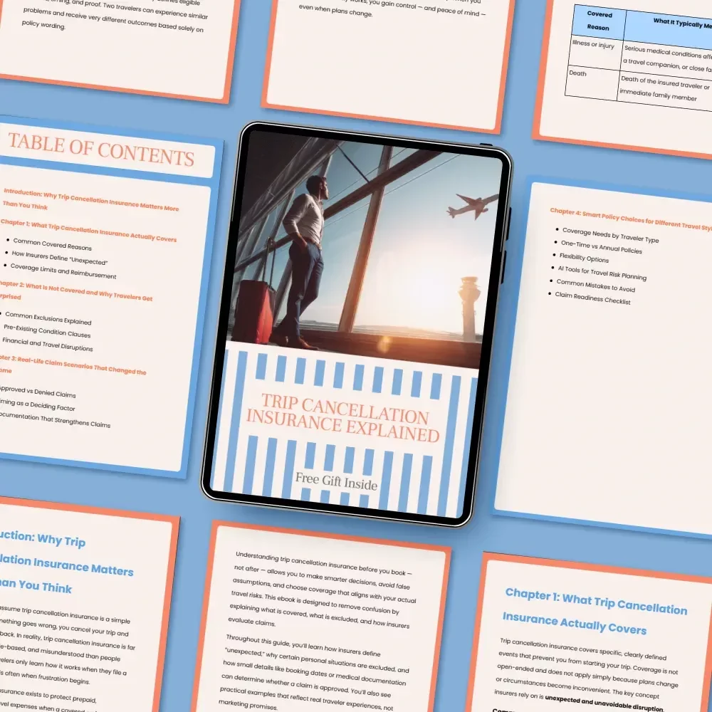 Trip Cancellation Insurance Explained: What Is Covered, How It Works, and Smart Policy Tips eBook