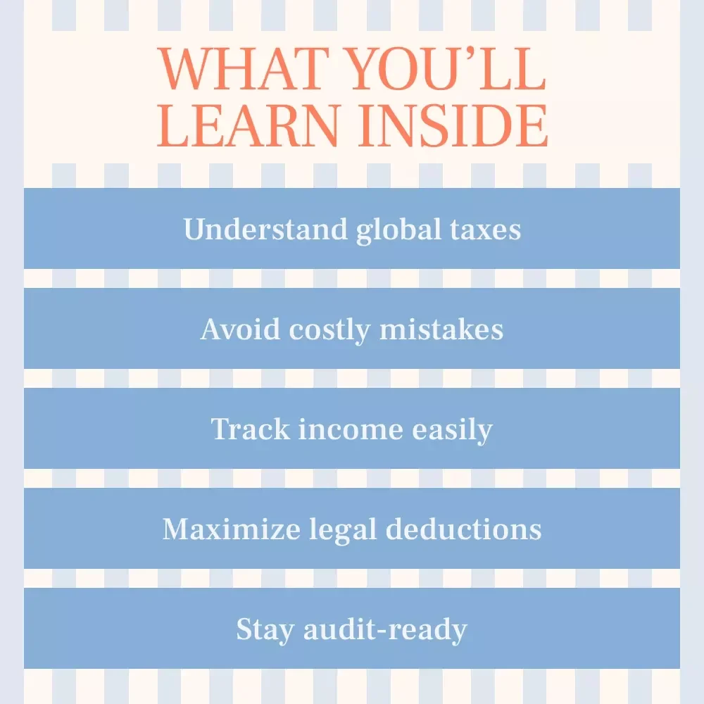 Smart Taxes for Digital Nomads | Simple Tax Guide eBook for Remote Workers | taxes for digital nomads explained simply | Digital Nomad Tax Essentials PDF