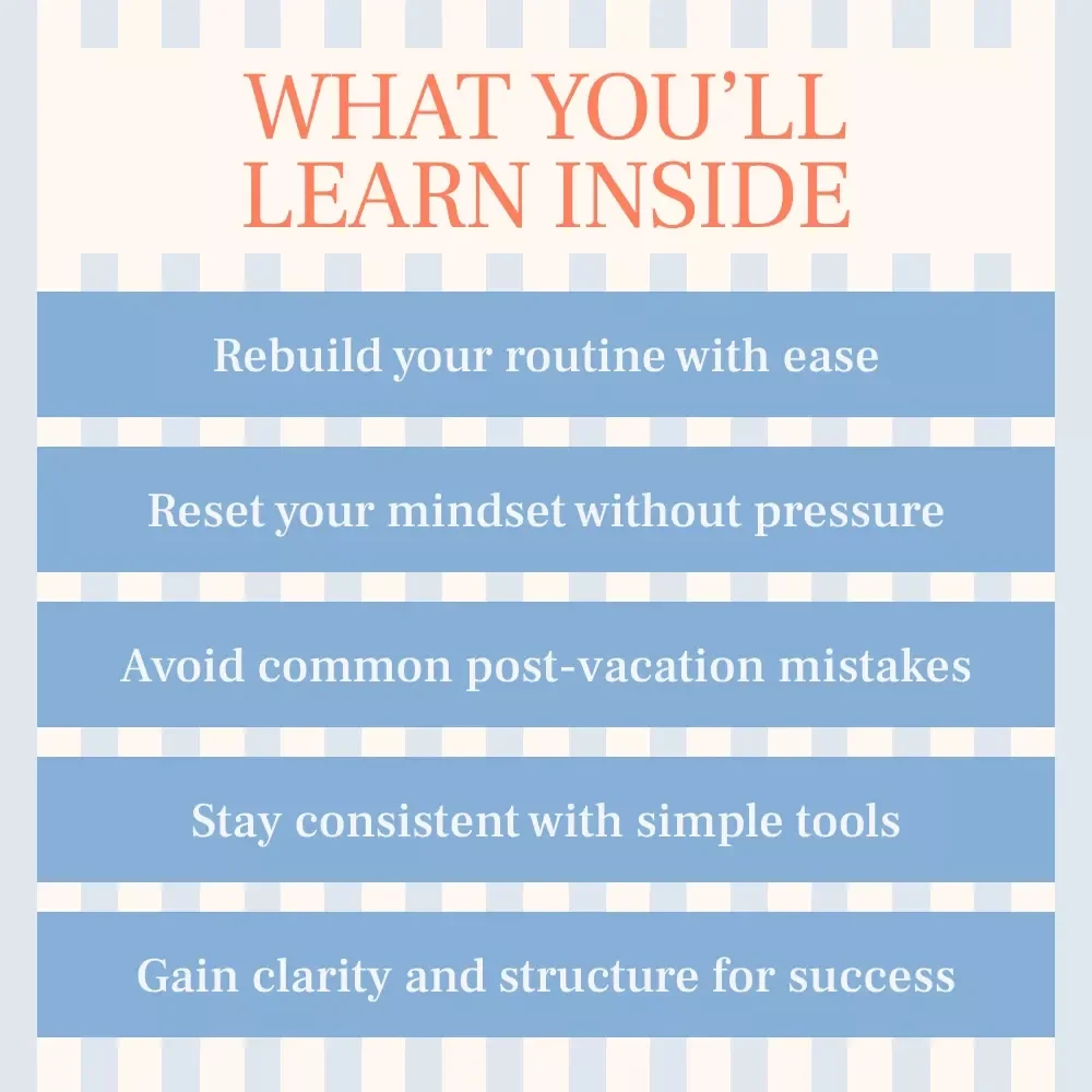 Back Into Balance After Vacation | Digital Download Guide for Smooth Post-Vacation Transition