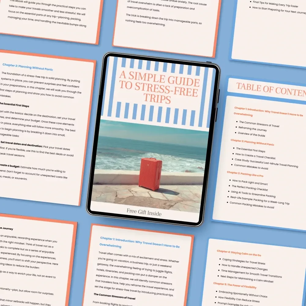 A Simple Guide to Stress-Free Trips | Digital Travel Guide, Travel Planning eBook, Packing Checklist & Calm Travel Toolkit