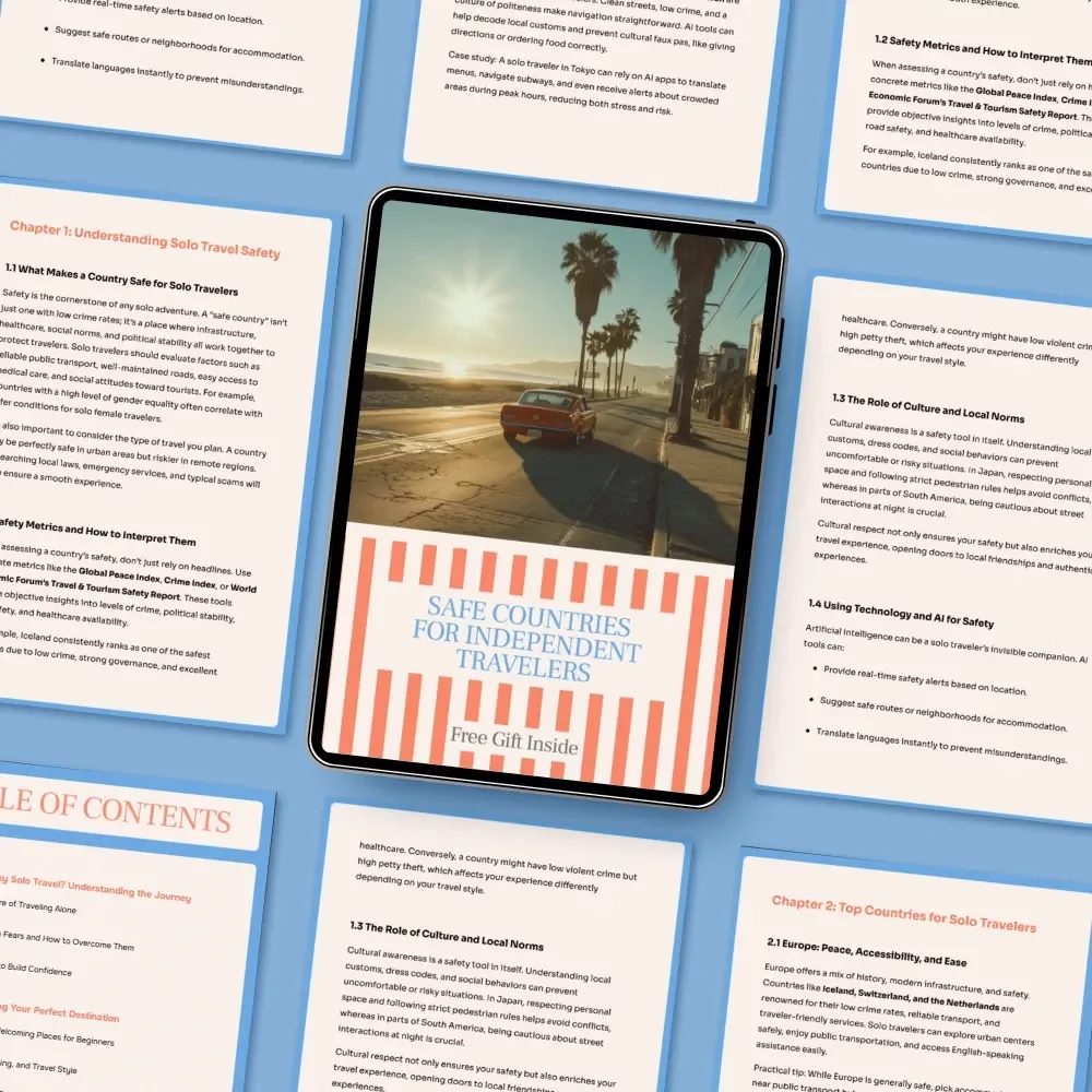 Safe Countries for Independent Travelers | Best Destinations for Solo Travel | Safest Countries for Solo Travelers Digital eBook