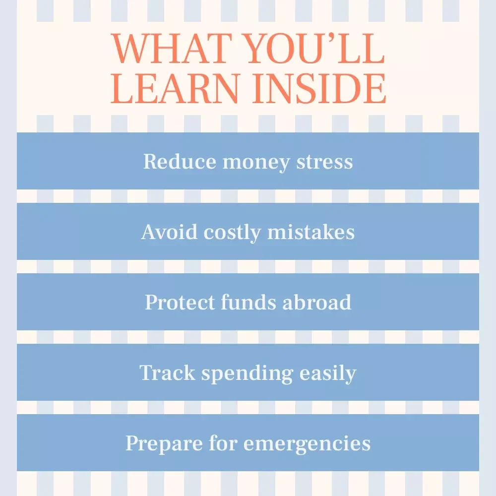 Overcoming Money Safety Worries While Abroad – Practical Guide for managing money safety anxiety abroad, Confident Travel Finances, Digital Download