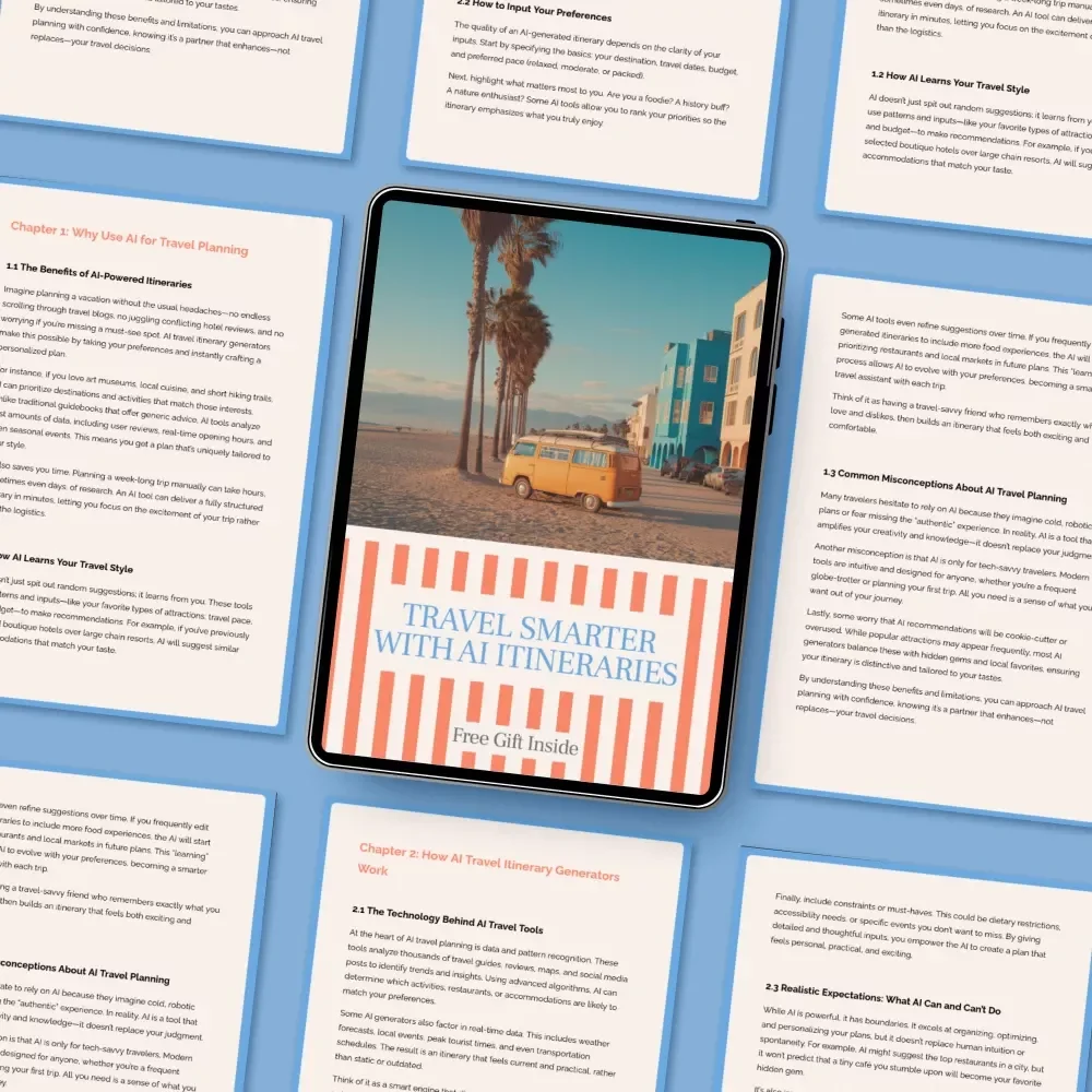 Travel Smarter with AI Itineraries – Digital Guide for Effortless Trip Planning | AI Travel Itinerary Generator | Smart Travel Planner PDF