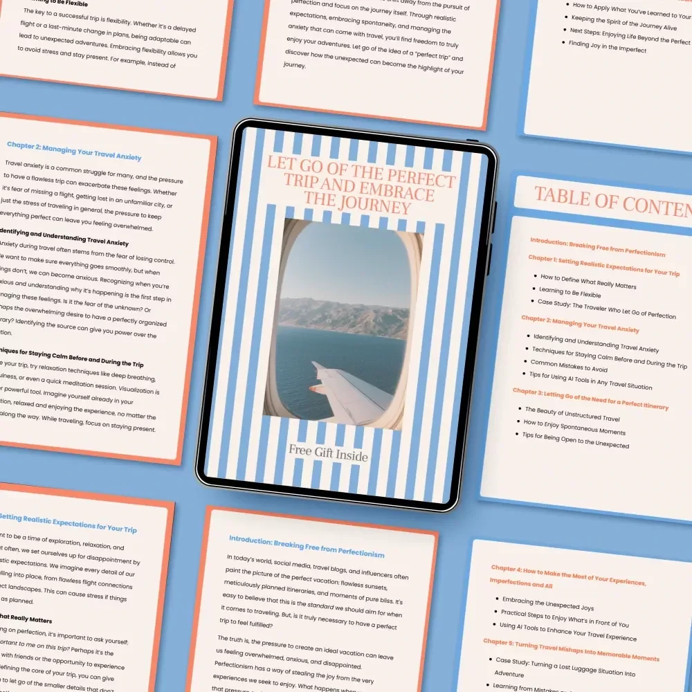 Let Go of the Perfect Trip and Embrace the Journey – eBook Guide on How to Deal with the Pressure to Have a Perfect Trip, Travel Anxiety Relief, Mindful & Flexible Travel