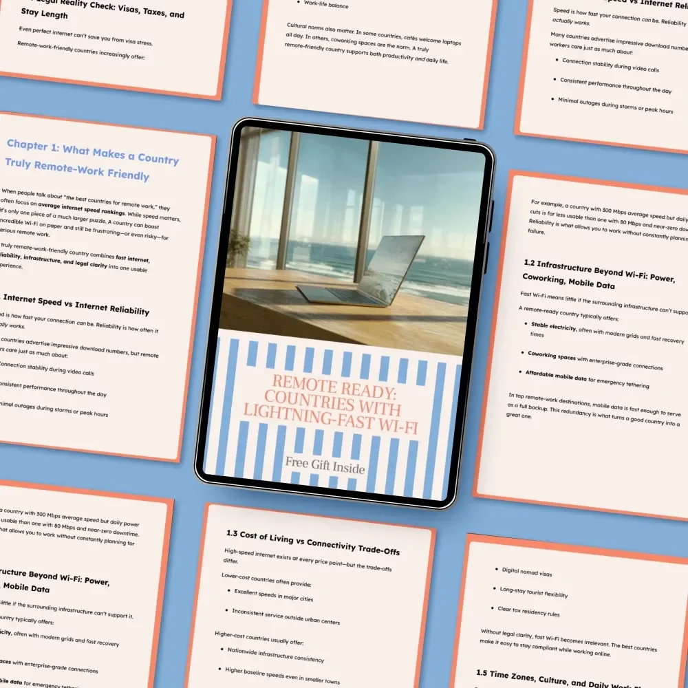 Remote Ready: Countries With Lightning-Fast Wi-Fi – Best Countries for Remote Work With Fast Wi-Fi | Digital Nomad eBook for Remote Professionals