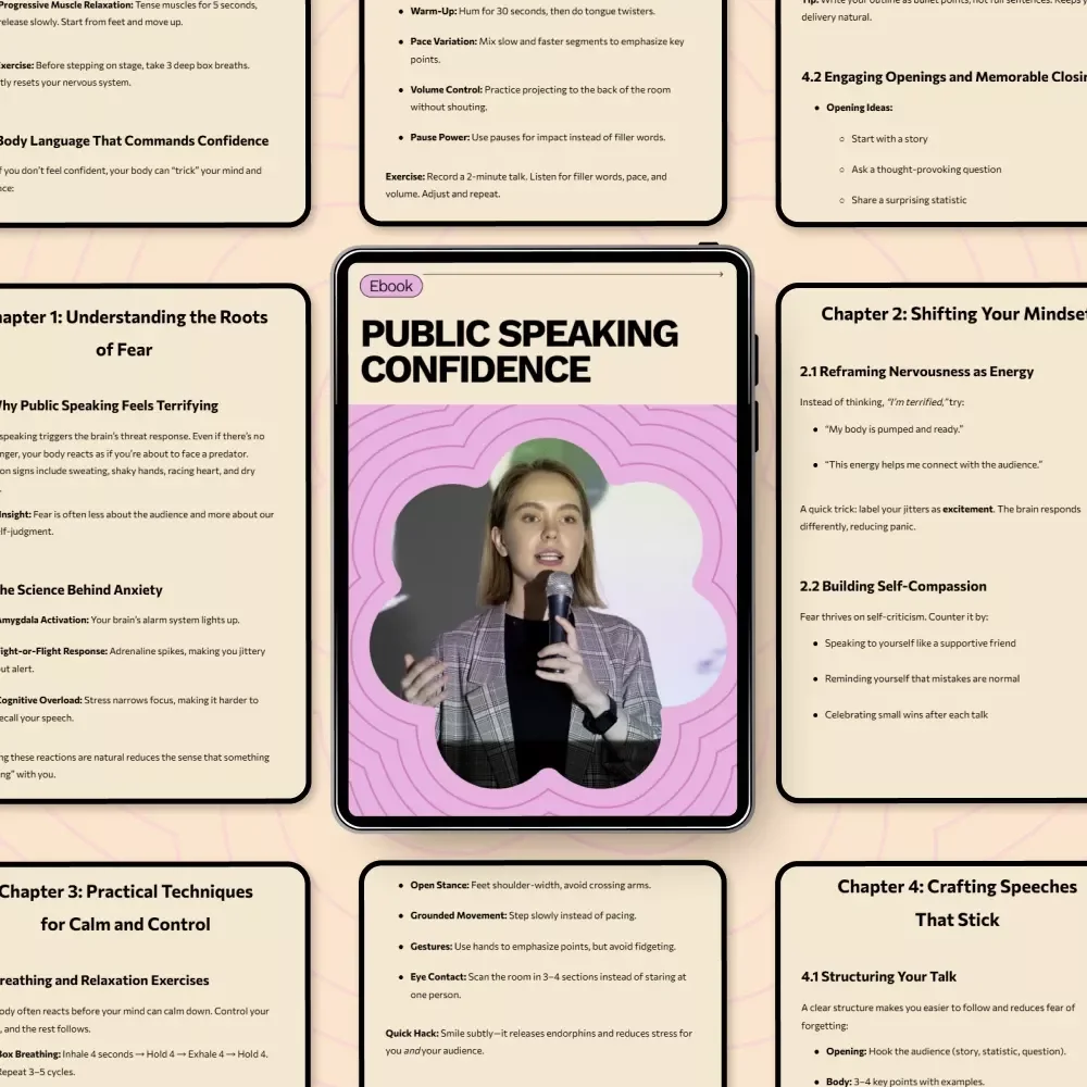 Public Speaking Confidence | Ebook Guide on How to Overcome Fear of Public Speaking | Build Confidence, Calm Nerves & Speak With Impact