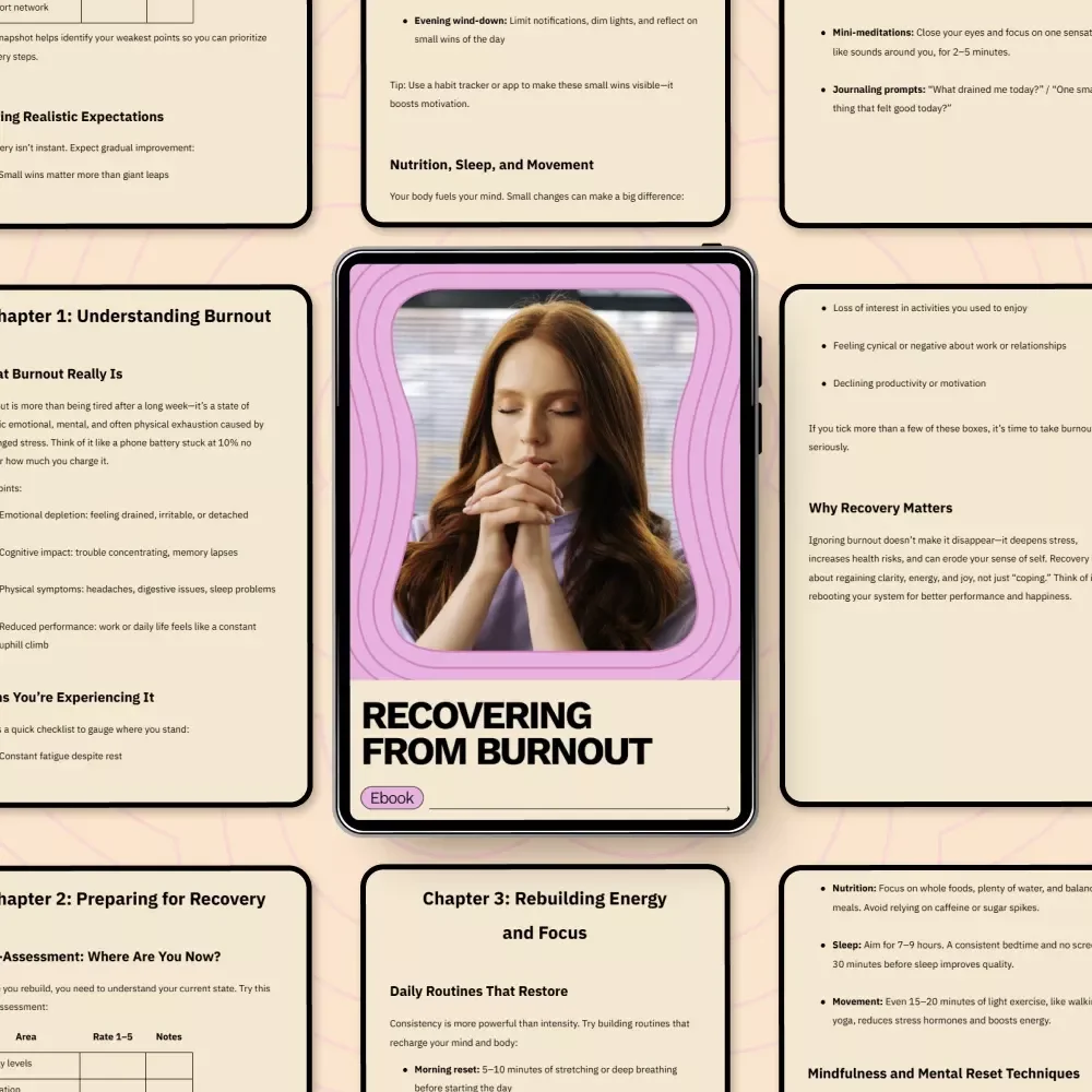 Recovering from Burnout – A Practical Ebook Guide | Burnout Recovery Plan Step by Step for Energy, Focus, and Balance