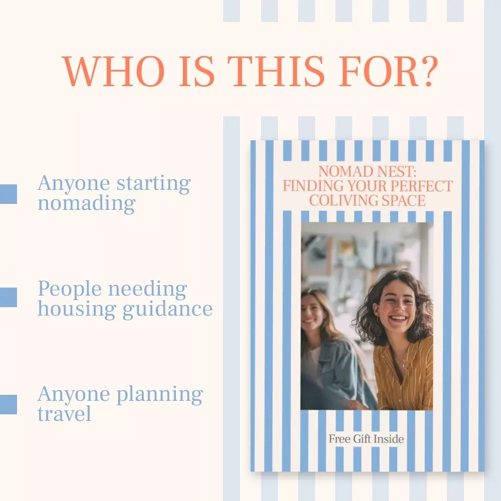 Nomad Nest: Finding Your Perfect Coliving Space – Digital Nomad eBook, How to Find Coliving Spaces, Remote Work Housing Tips, Coliving Search eBook