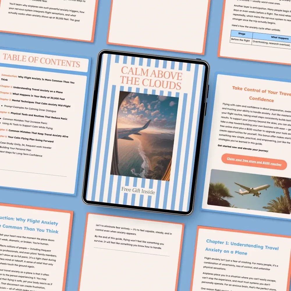 Calm Above the Clouds: The Ultimate eBook Guide to Calm Travel Anxiety on a Plane
