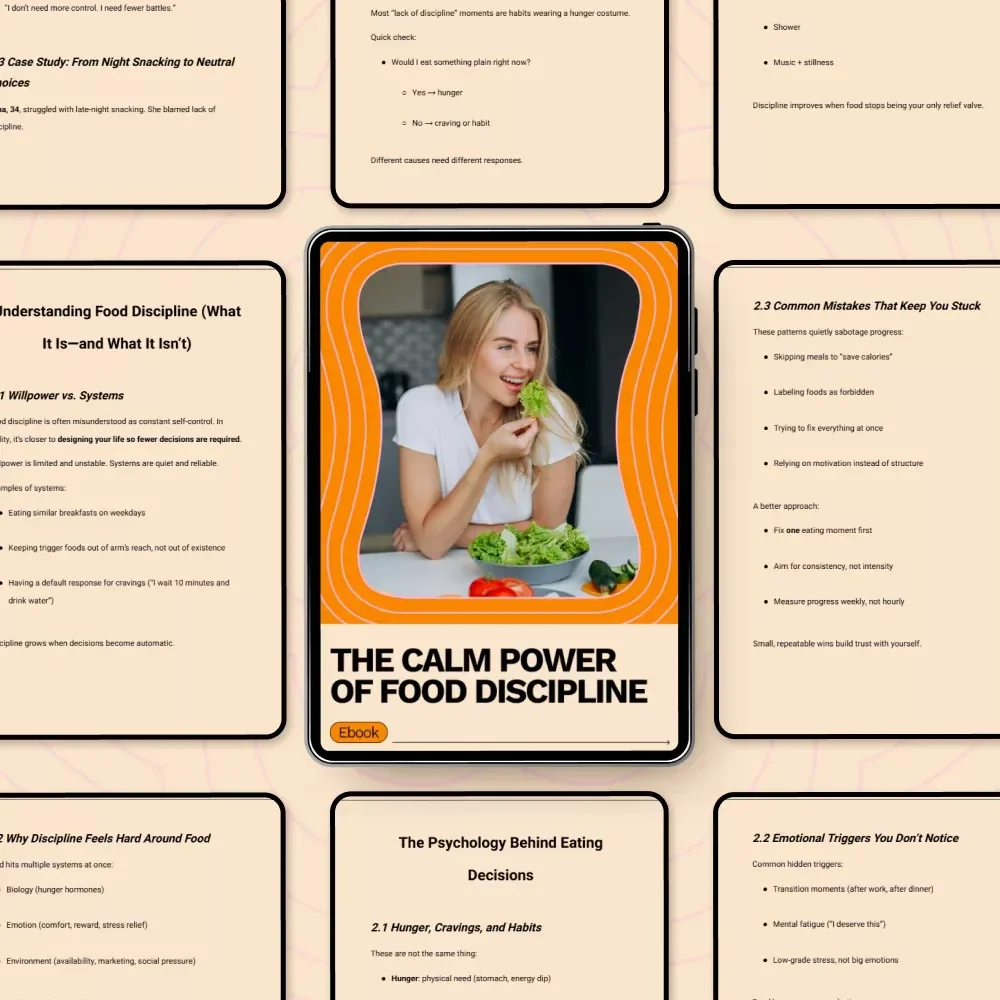 The Calm Power of Food Discipline: How to Build Self Discipline with Food eBook for Mindful Eating and Lasting Habits