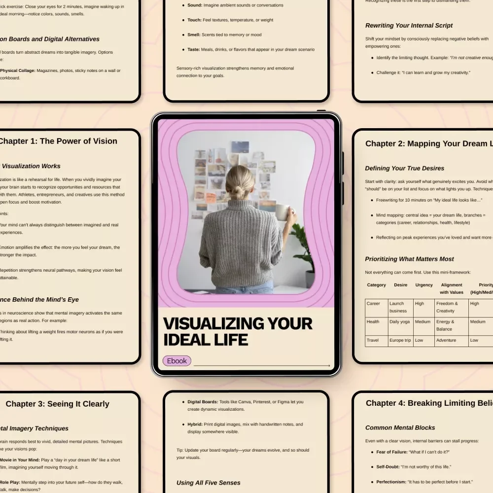 Visualizing Your Ideal Life – Ebook Guide on How to Visualize Your Dream Life, Clarity, Goals & AI Visualization Tools