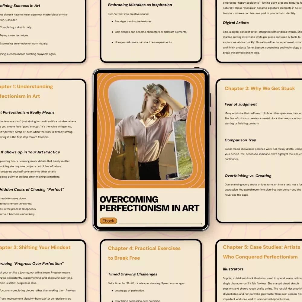 Overcoming Perfectionism in Art – Practical eBook Guide on How to Overcome Perfectionism in Art for Artists & Creatives