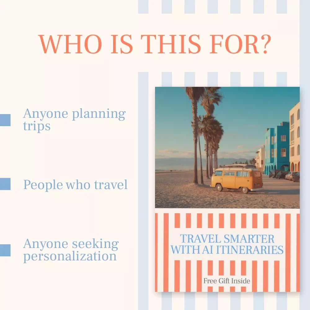 Travel Smarter with AI Itineraries – Digital Guide for Effortless Trip Planning | AI Travel Itinerary Generator | Smart Travel Planner PDF