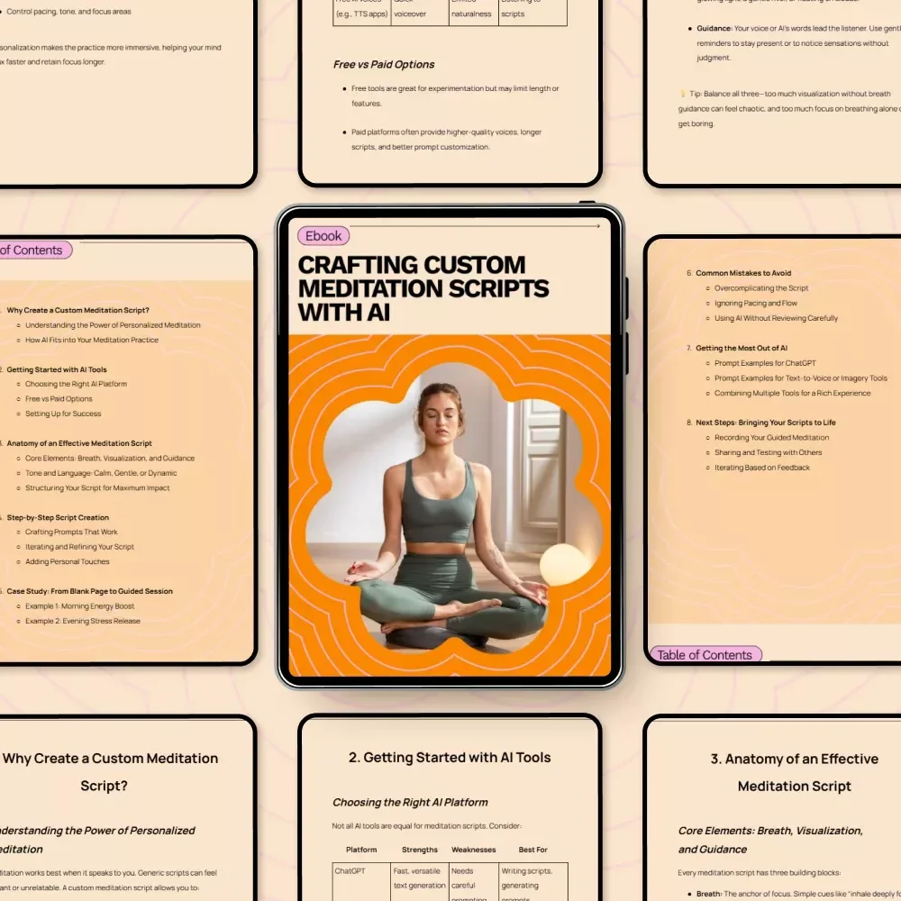 Crafting Custom Meditation Scripts with AI – AI for Creating a Custom Meditation Script eBook