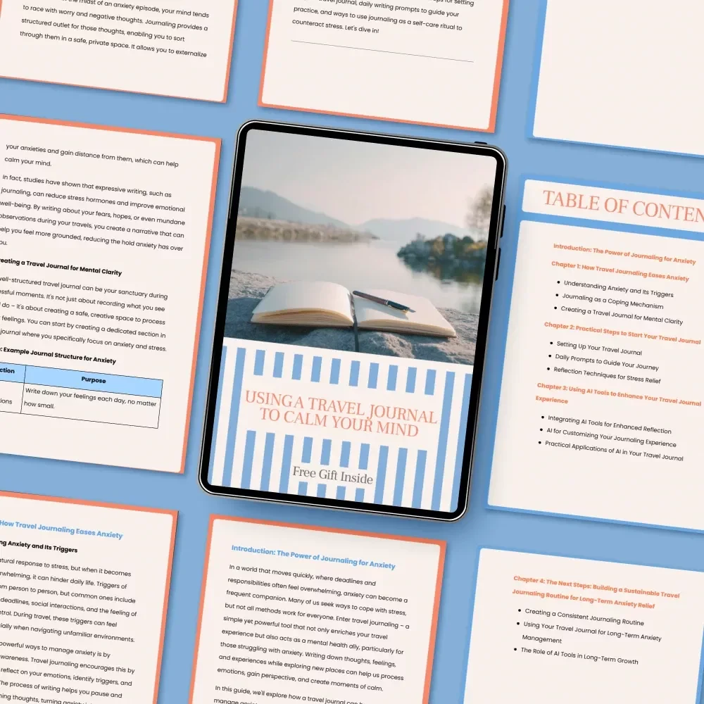 Using a Travel Journal to Calm Your Mind: A Digital Guide to Journaling for Anxiety Relief