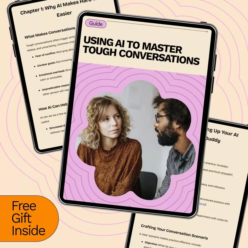 Using AI to Master Tough Conversations | Digital Guide on how to use ai to practice difficult conversations | Confidence-Building Communication Workbook Download