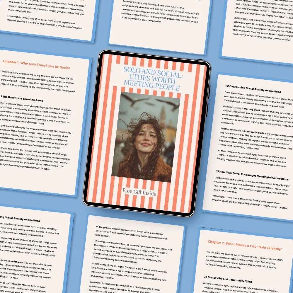 Solo and Social: Cities Worth Meeting People – Best Cities for Solo Travelers to Meet People | Social Travel eBook for Solo Adventurers, Digital eBook for Meeting People While Traveling