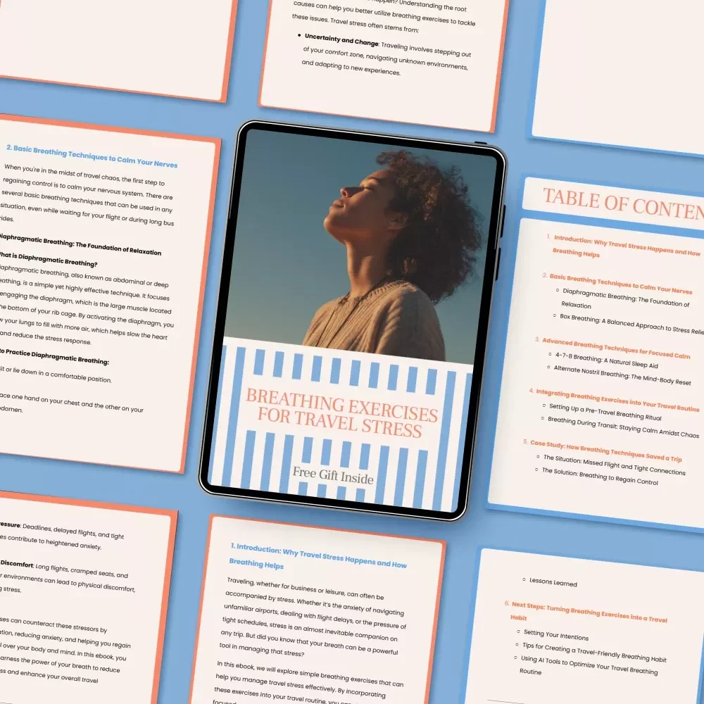 Breathing Exercises for Travel Stress – eBook Guide with Simple Breathing Exercises for Travel Stress, Calm Anxiety, Fly Relaxed, Travel Mindfulness Toolkit