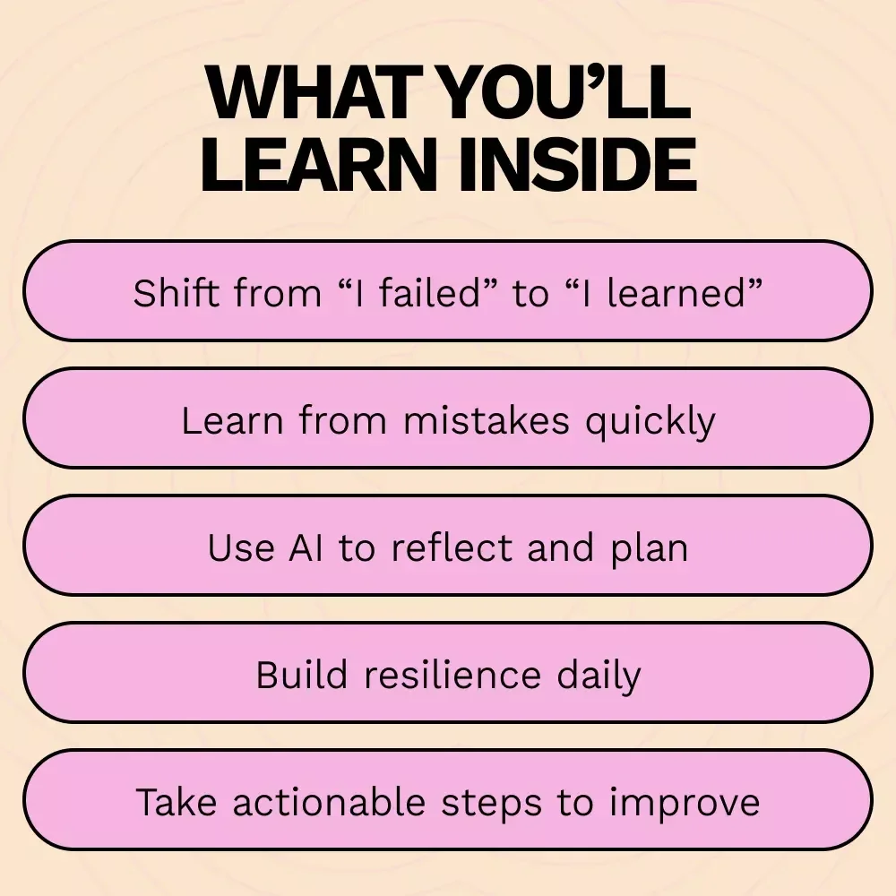 Turning Missteps into Mastery: How to Reframe Failure as Learning eBook for Growth Mindset, Reflection, and Personal Success