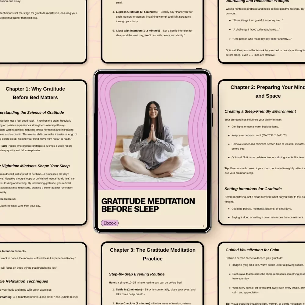 Gratitude Meditation Before Sleep – Guided eBook for Calm Nights, Deep Rest & Mindful Bedtime Rituals