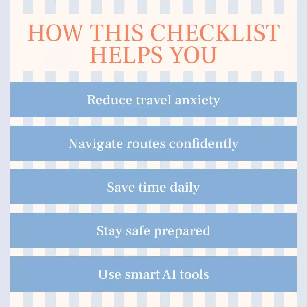 How to Handle Transportation Nerves in a New City | Printable Checklist for Confident Travel, Easy Navigation & Stress-Free Daily Commutes
