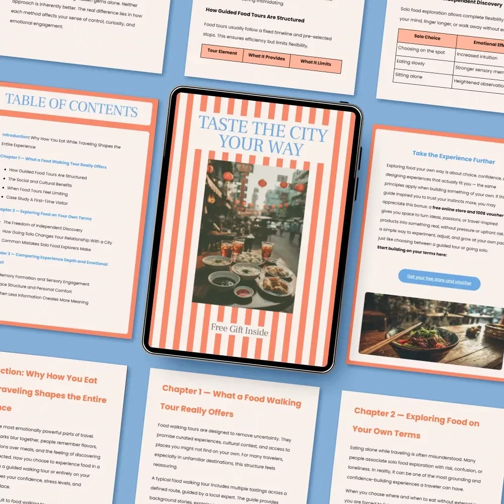 Taste the City Your Way – A Thoughtful Travel Food Guide Exploring Food Walking Tour vs Going Alone for Authentic Local Experiences
