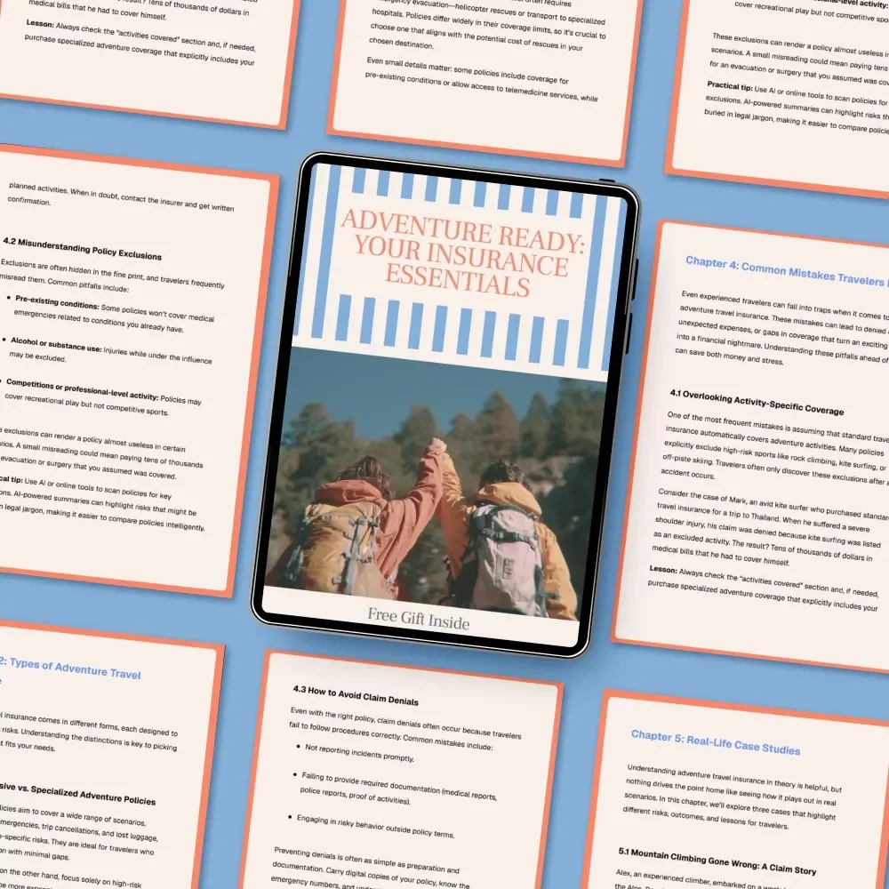 Adventure Ready: Your Insurance Essentials – Ultimate Adventure Travel eBook for Choosing the Best Travel Insurance for Adventure Activities
