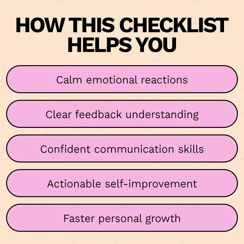 Level Up with Constructive Feedback – Printable Checklist for Personal Growth, Confidence & how to accept constructive feedback