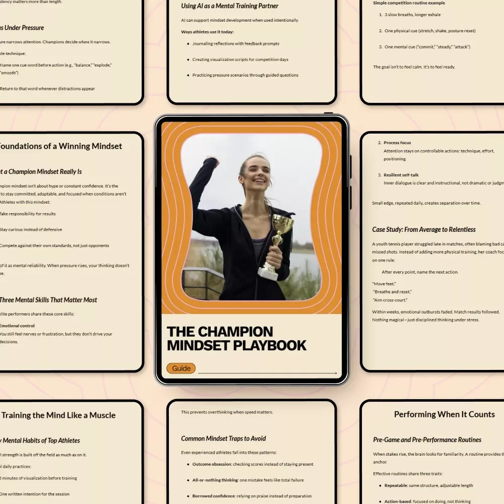 The Champion Mindset Playbook | Proven Guide on how to develop a champion mindset in sports | Mental Toughness & Performance Psychology Guide
