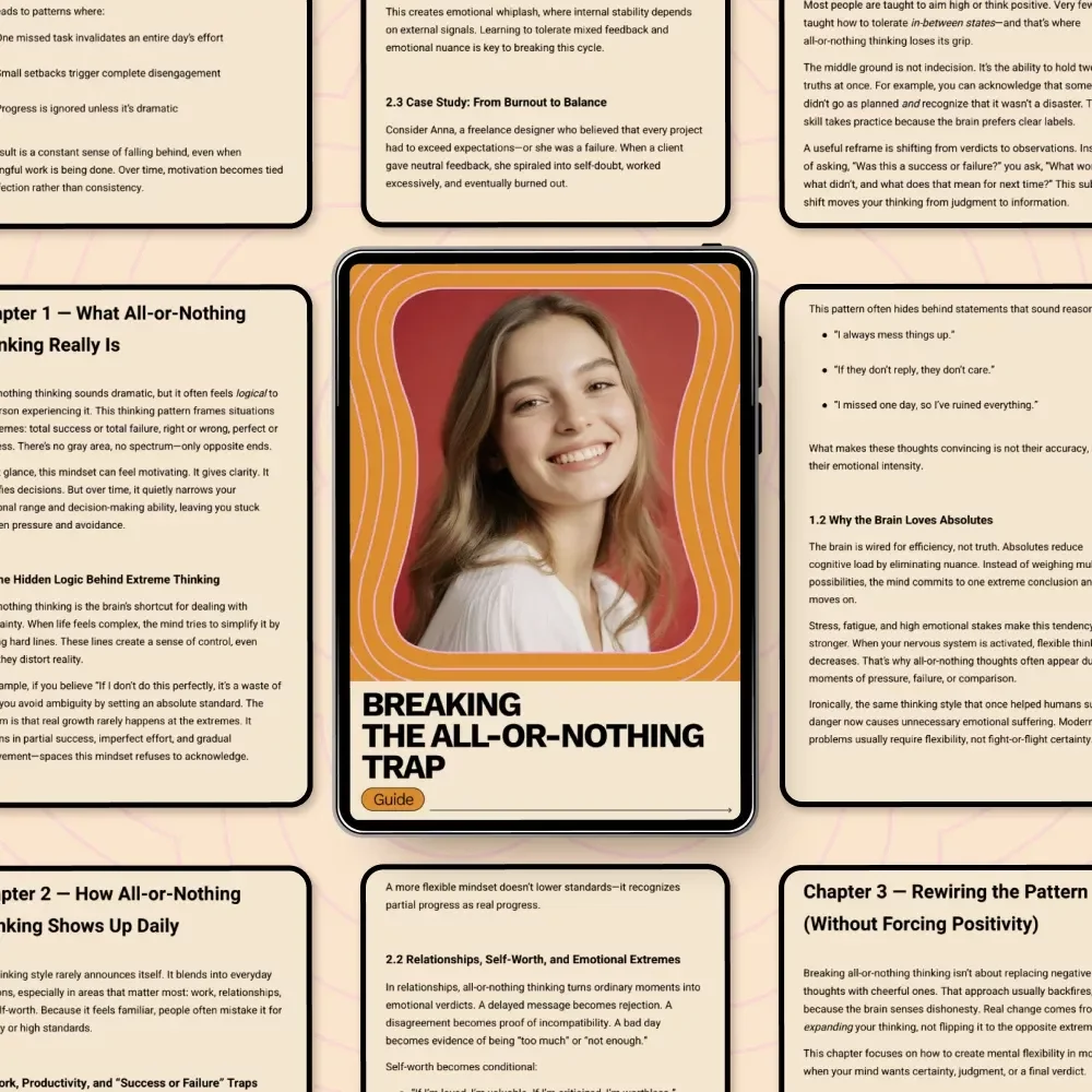Breaking the All-or-Nothing Trap — A Practical Guide on how to overcome all or nothing thinking and Build Flexible, Balanced Thinking