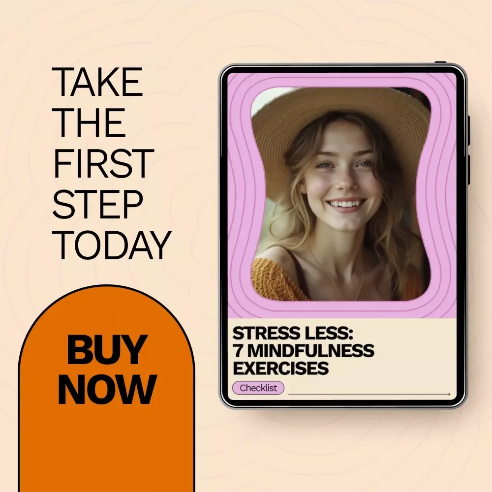 Stress Less: 7 Mindfulness Exercises Checklist | Simple Mindfulness Exercises for Stress | Printable Daily Calm Guide for Busy Minds