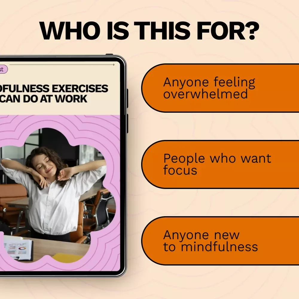 Mindfulness Exercises You Can Do at Work – Simple Checklist for Calm Focus & Mindfulness Exercises for Beginners at Work