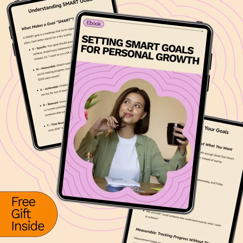 Setting Smart Goals for Personal Growth – Ebook Guide on how to set smart goals for personal growth, Self-Improvement & Life Planning Digital Download