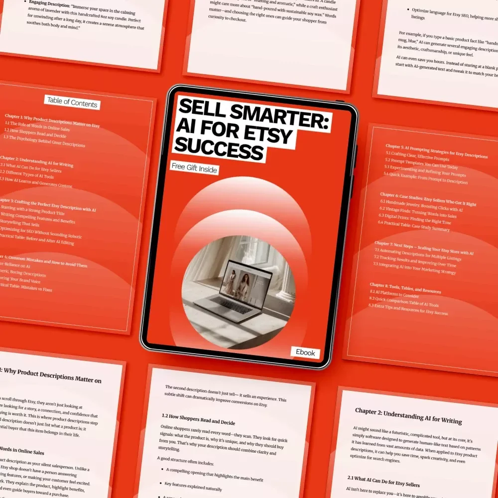 Sell Smarter: AI for Etsy Success – Ultimate Guide to Writing Winning Product Descriptions with AI for Etsy Product Descriptions