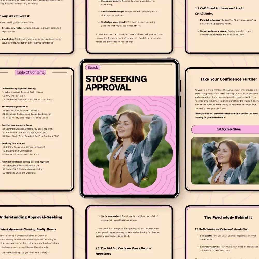 Stop Seeking Approval: Empower Yourself to Build Confidence & Set Boundaries – Digital eBook Download