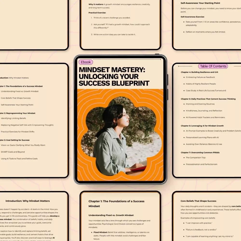 Mindset Mastery: Unlocking Your Success Blueprint eBook - How to Develop a Success Mindset with AI Tools and Practical Tips