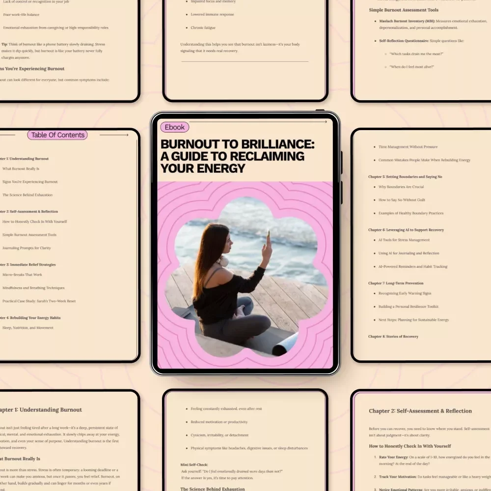 Burnout to Brilliance: A Guide to Reclaiming Your Energy | how to recover from burnout eBook, Self-Care & Energy Reset Digital Download