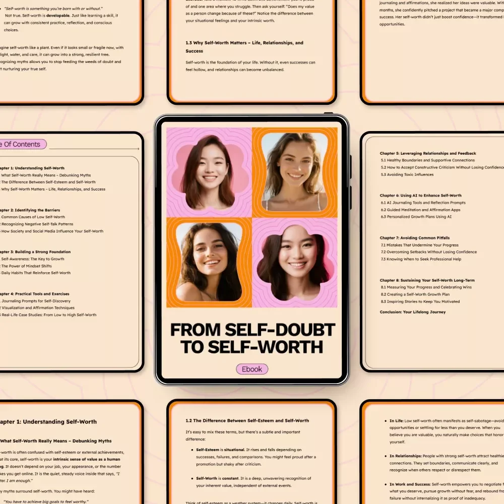 From Self-Doubt to Self-Worth: A Powerful Guide to Improve Your Self-Worth and Build Confidence
