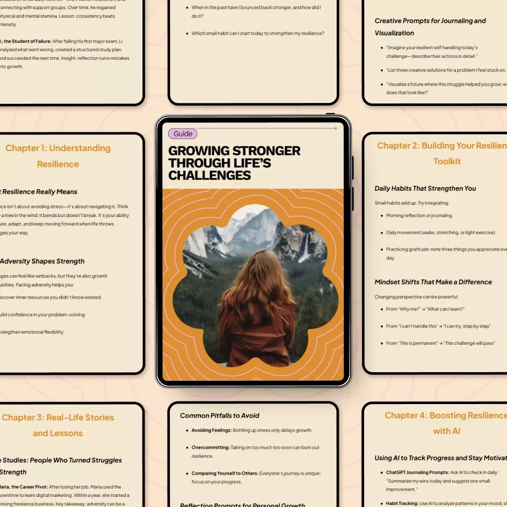 Growing Stronger Through Life’s Challenges – Practical Resilience Guide | How to Build Resilience Through Adversity | Personal Growth Digital Download