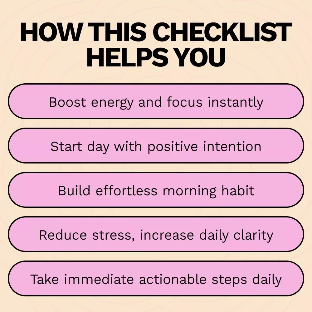 5-Minute Morning Mindset Reset – Quick Five Minute Morning Routine for Mindset Checklist