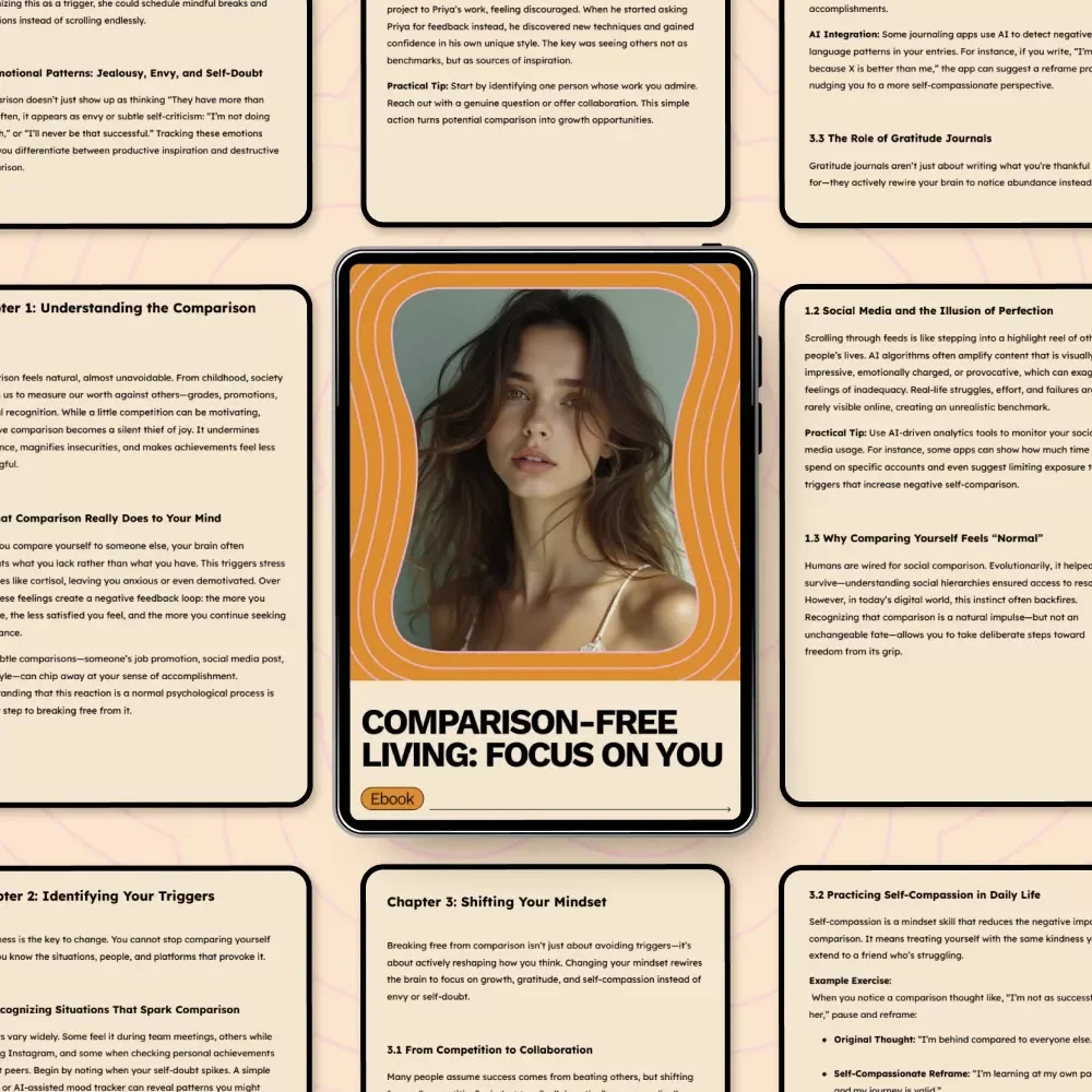 Comparison-Free Living: Focus on You – A Practical Ebook Guide on how to stop comparing yourself to others, Build Confidence, and Create a Mindset That Puts Your Growth First