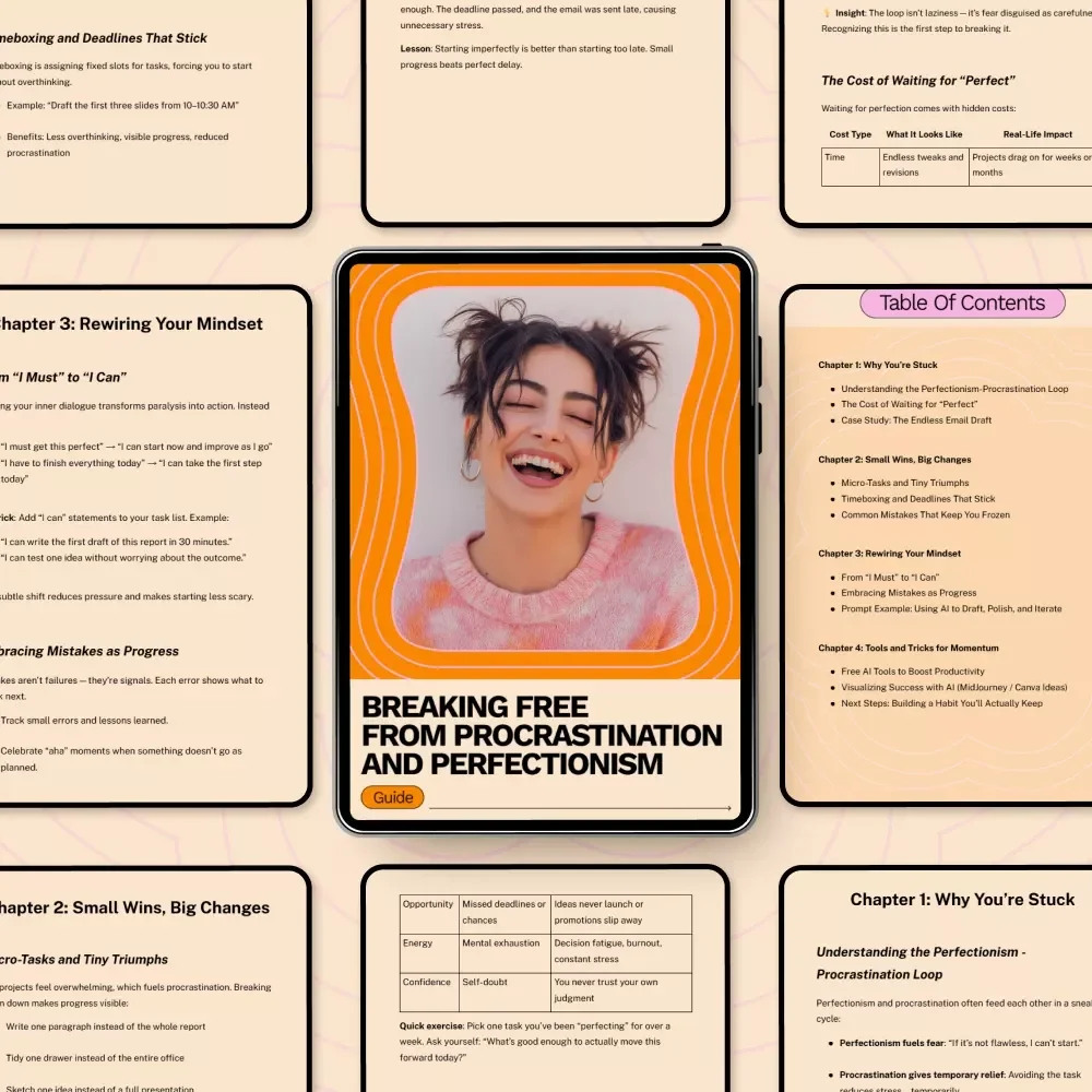 Breaking Free from Procrastination and Perfectionism: A Complete Guide to Overcoming the Perfectionism-Procrastination Loop and Boosting Productivity