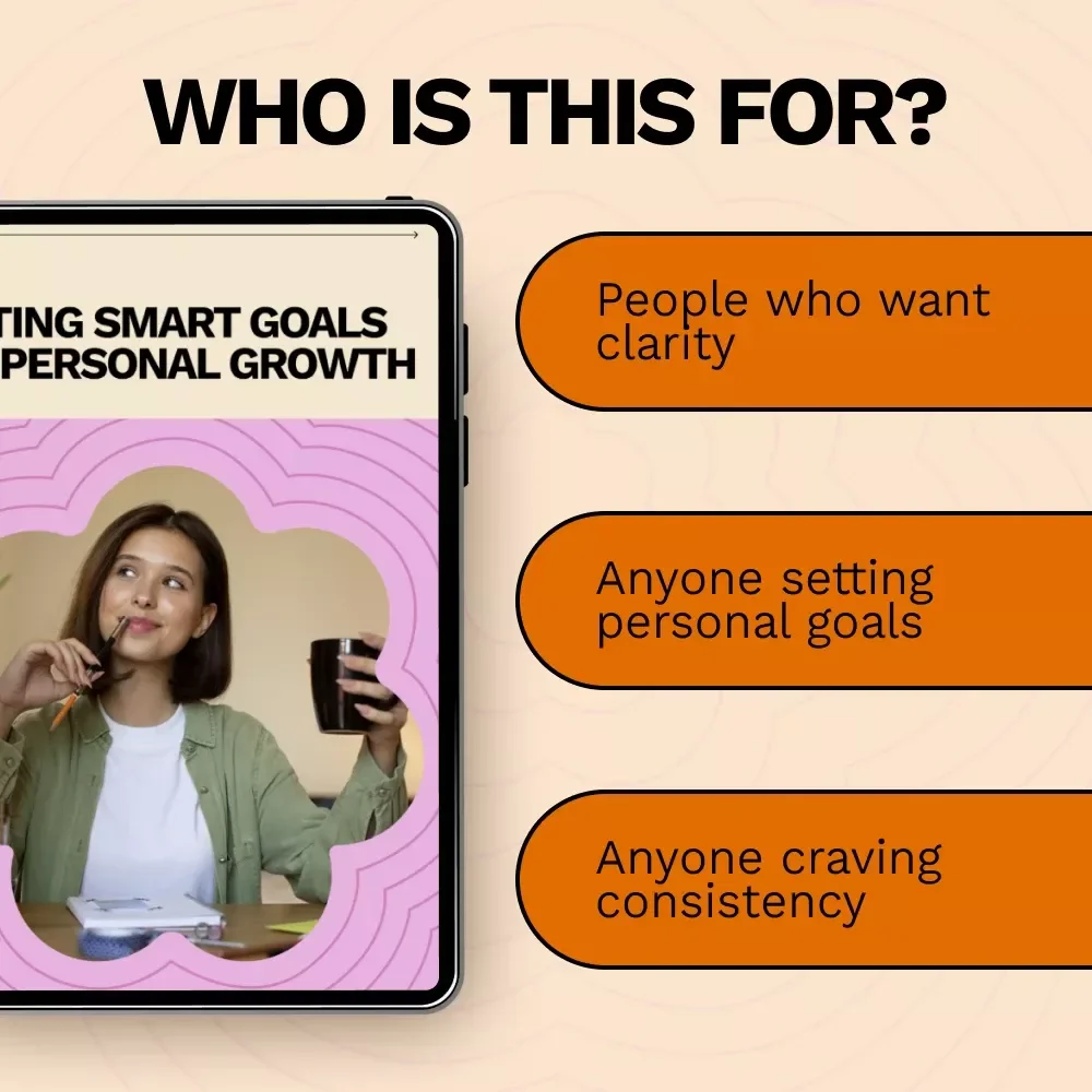 Setting Smart Goals for Personal Growth – Ebook Guide on how to set smart goals for personal growth, Self-Improvement & Life Planning Digital Download
