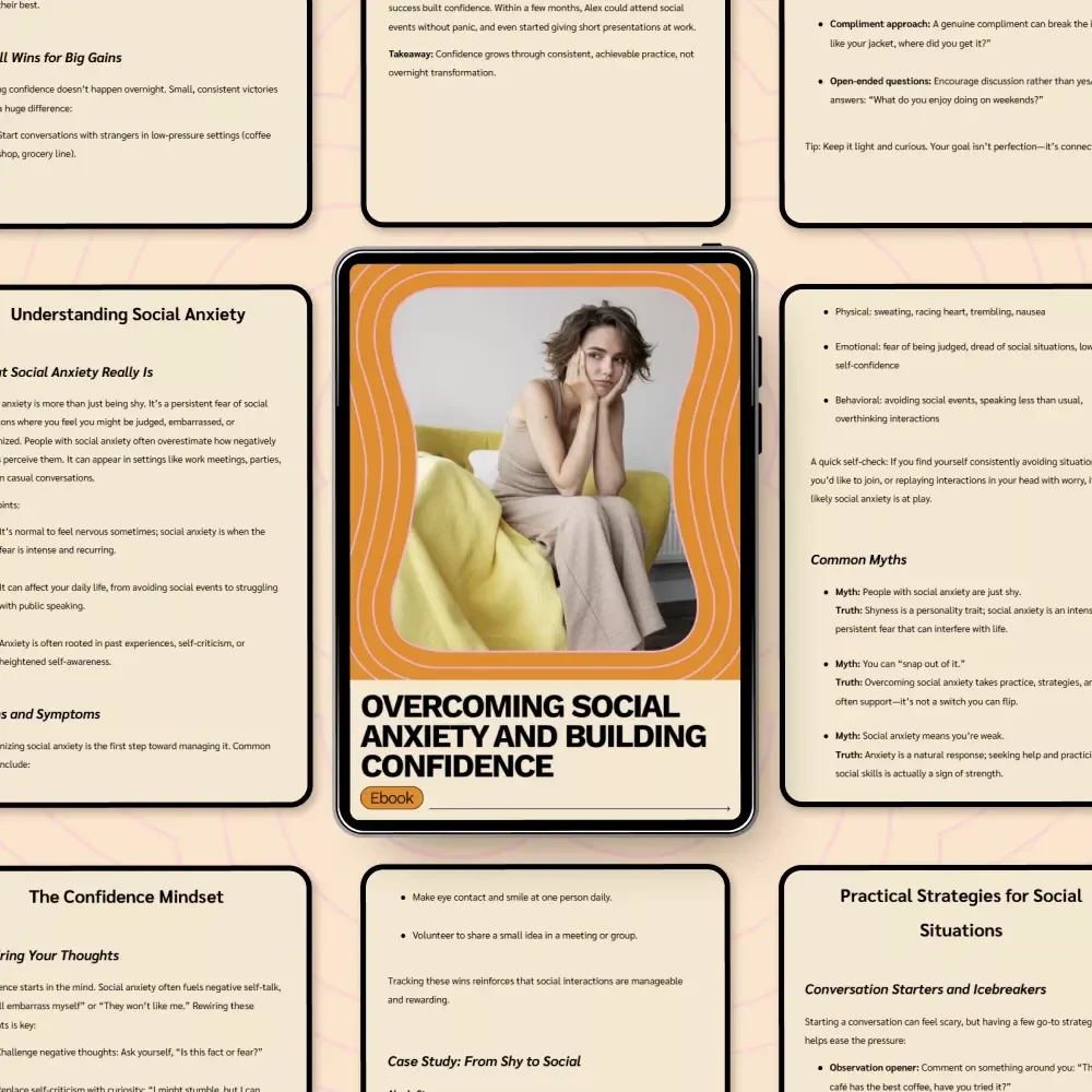 Overcoming Social Anxiety and Building Confidence | Ebook Guide on How to Overcome Social Anxiety Confidence | Practical Tools for Shy & Anxious Minds