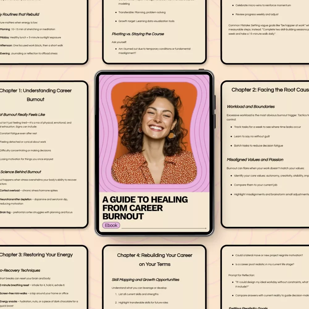 A Guide to Healing from Career Burnout – How to Heal from Career Burnout eBook for Professionals, Burnout Recovery Guide, Career Reset & Emotional Resilience