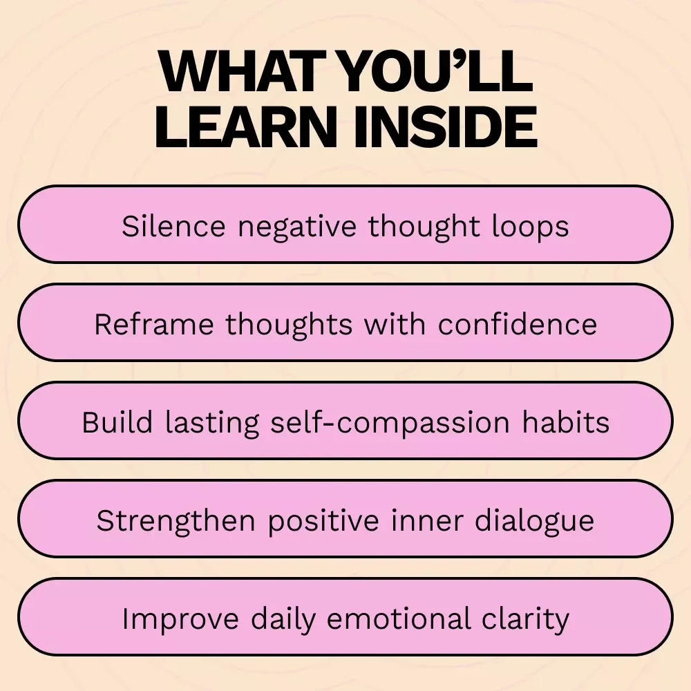 A Practical Guide to Stopping Negative Self-Talk | How to Stop Negative Self Talk Workbook & Mindset Reset Guide