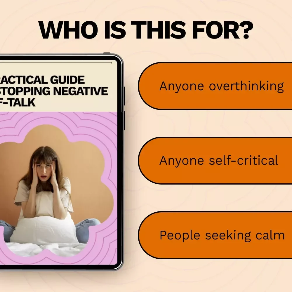 A Practical Guide to Stopping Negative Self-Talk | How to Stop Negative Self Talk Workbook & Mindset Reset Guide