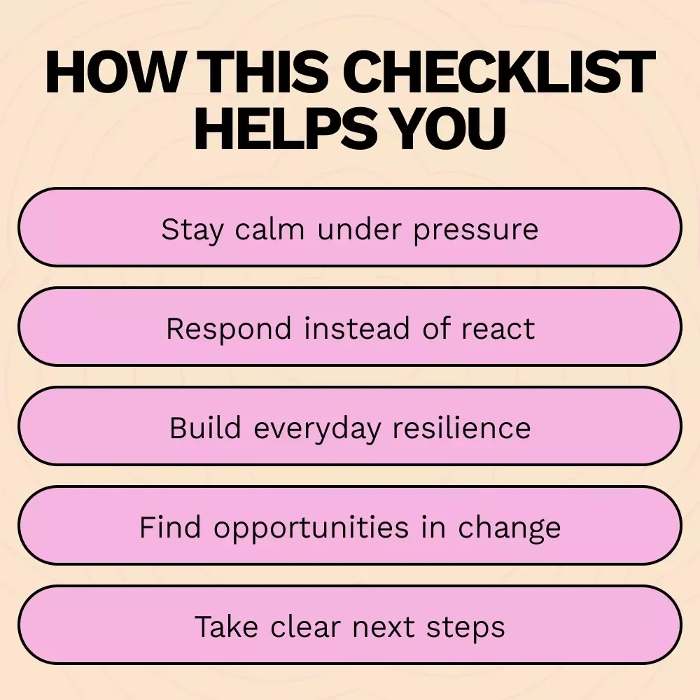 Bend, Don’t Break: Handle Change Like a Pro | Printable Checklist for How to Deal With Unexpected Change