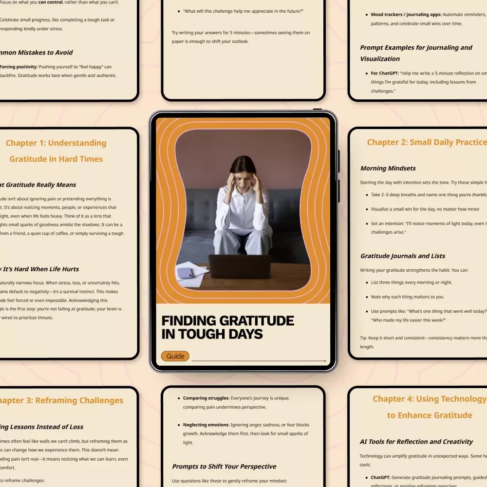 Finding Gratitude in Tough Days – A Gentle Guide on How to Be Grateful During Hard Times | Digital Download